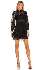 Alice  Olivia Anaya Collared Tiered Short Dress in Black at Revolve