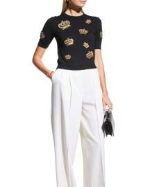 Alice  Olivia Ciara Crown Pullover Sweater at Neiman Marcus