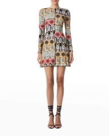 Alice  Olivia Delora Paneled Flare Mini Dress at Neiman Marcus