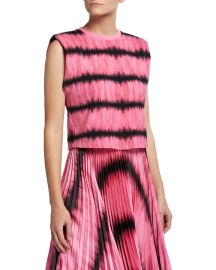 Alice  Olivia Desma Tie-Dye Tank with Shoulder Pads at Neiman Marcus