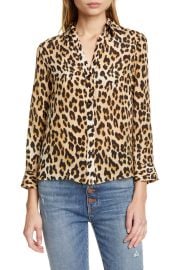 Alice  Olivia Eloise Leopard Print Silk Blouse at Nordstrom