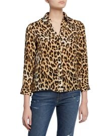 Alice  Olivia Eloise Silk Button-Down Blouse at Neiman Marcus