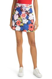 Alice  Olivia Freya Floral Piped Belt Miniskirt at Nordstrom