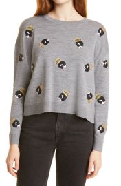 Alice  Olivia Gleeson Stace Face Embellished Pullover Sweater at Nordstrom