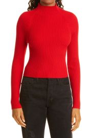 Alice  Olivia Irena Crop Wool Blend Rib Sweater at Nordstrom