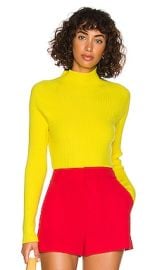 Alice  Olivia Irena Mock Neck Cropped Sweater in Sunflower at Revolve