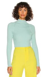 Alice  Olivia Irena Mock Neck Rib Sweater in Breeze at Revolve