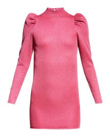 Alice  Olivia Issa Turtleneck Puff-Sleeve Dress at Neiman Marcus