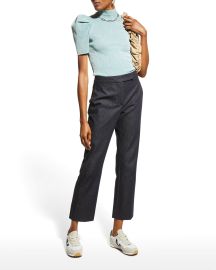 Alice  Olivia Issa Turtleneck Puff-Sleeve Pullover Top at Neiman Marcus