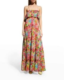 Alice  Olivia Kia Tiered Eyelet Maxi Dress at Neiman Marcus