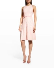 Alice  Olivia Leandra Vegan Leather Midi Dress at Neiman Marcus