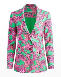 Alice  Olivia Macey Paisley Printed Shawl Collar Blazer at Neiman Marcus