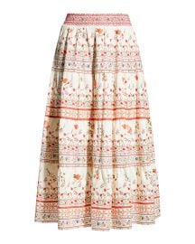 Alice  Olivia Melony Smocked-Waist Midi Skirt at Neiman Marcus