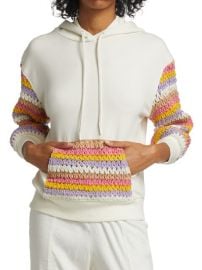 Alice  Olivia Nisa Crochet Combo Hoodie on SALE at Saks Off 5th