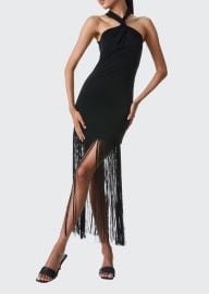 Alice  Olivia Steph Twist-Neck Fringe Dress - at Bergdorf Goodman