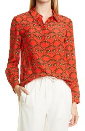 Alice  Olivia Willa Leopard Print Silk Blouse at Nordstrom