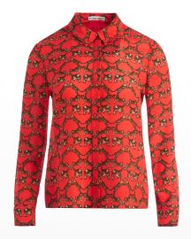 Alice  Olivia Willa Placket Top at Neiman Marcus