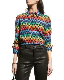 Alice  Olivia Willa Placket Top at Neiman Marcus