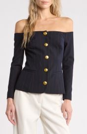Alice Off the Shoulder Pinstriped Blazer at Nordstrom Rack