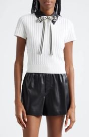 Alice Olivia Abbott Short Sleeve Wool Sweater at Nordstrom