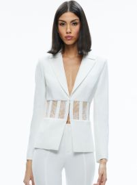 Alice Olivia Alexia Fitted Sheer Lace Corset Blazer at Alice + Olivia