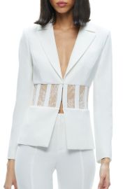 Alice Olivia Alexis Lace Corset Detail Blazer at Nordstrom