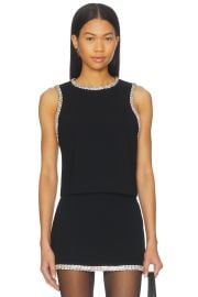Alice Olivia Amal Boxy Tank In Black at Revolve