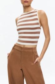 Alice Olivia Andre Rib Crop Tank Top at Nordstrom