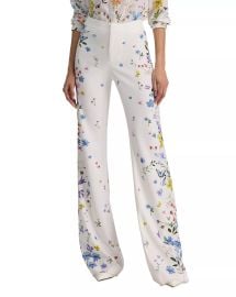 Alice Olivia Andrew Pants in Twisting Vines Off White at Bloomingdales