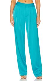 Alice Olivia Atia High Waisted Double Pleated Suit Pants at Revolve