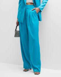 Alice Olivia Atia High-Waisted Double-Pleated Suit Pants at Neiman Marcus