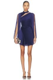 Alice Olivia Aurelie Draped Cape Mini Dress In Midnight Blue at Revolve