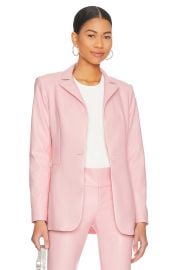 Alice Olivia Breann Faux Leather Blazer in Petal at Revolve