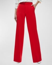 Alice Olivia Calvin High-Rise Wide-Leg Baggy Trousers at Neiman Marcus