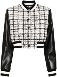 Alice Olivia Camela Cropped Tweed Jacket Black at Farfetch