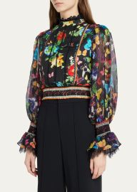 Alice Olivia Camreigh Blouson Sleeve Blouse at Bergdorf Goodman