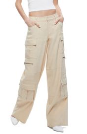 Alice Olivia Cay Baggy Linen Blend Cargo Pants at Nordstrom