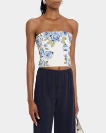 Alice Olivia Cece Floral Embellished Cropped Top at Neiman Marcus