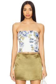 Alice Olivia Cece Floral Embellished Cropped Top at Revolve