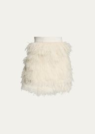 Alice Olivia Cina Feather Mini Skirt - at Bergdorf Goodman