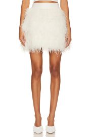 Alice Olivia Cina Feather Mini Skirt at Revolve