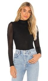 Alice Olivia Clarinda Turtleneck Long Sleeve Bodysuit In Black at Revolve