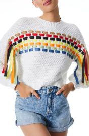 Alice Olivia Claudette Ribbon Detail Sweater at Nordstrom