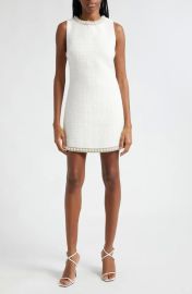 Alice Olivia Coley Beaded Sleeveless Tweed Minidress at Nordstrom