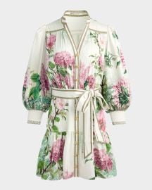 Alice Olivia Cora Voluminous Tiered Mini Shirtdress at Neiman Marcus