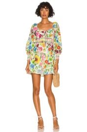 Alice Olivia Crawford Smocked Mini Dress at Revolve