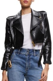 Alice Olivia Crop Moto Jacket at Nordstrom