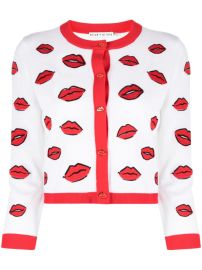 Alice Olivia Daroda Wool Kiss Crop Cardigan in Soft White Multi at Farfetch