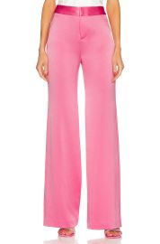 Alice Olivia Deanna Satin Waist Trousers in Primrose at Revolve