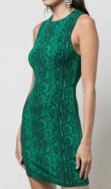 Alice Olivia Delora Dress Green Snake Print Sleeveless Back Zip Sz 4 EUC eBay at eBay